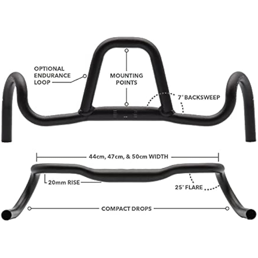 Redshift Kitchen Sink Gravel Handlebar – 31.8mm Aluminum Drop Bar with Loop