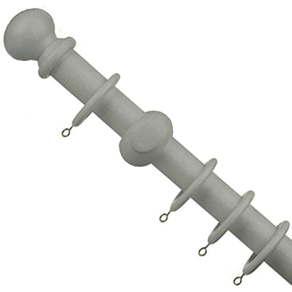 Wooden Curtain Rail Pole Set – Beechwood Rod, 120cm