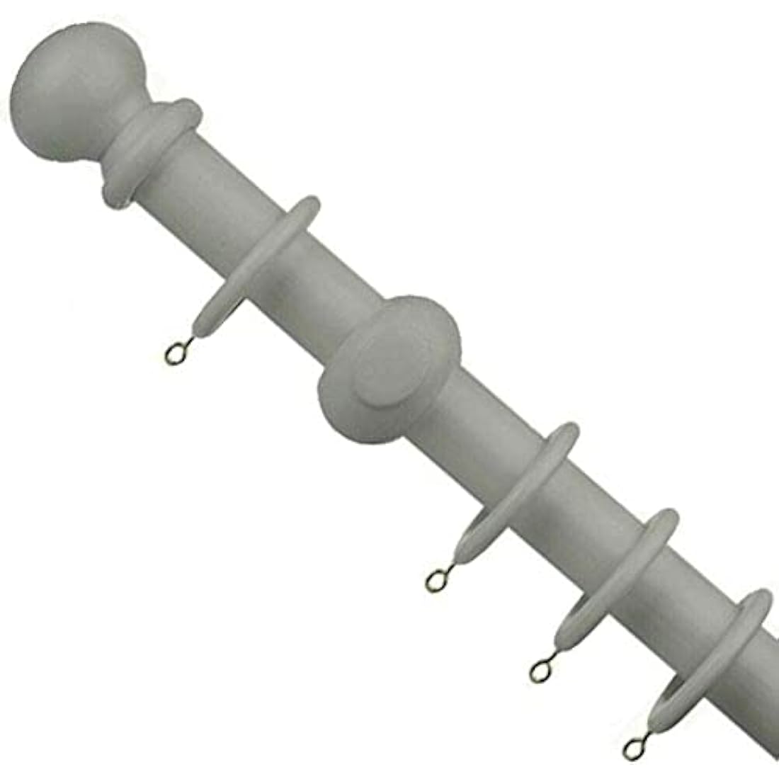 Wooden Curtain Rail Pole Set – Beechwood Rod, 120cm