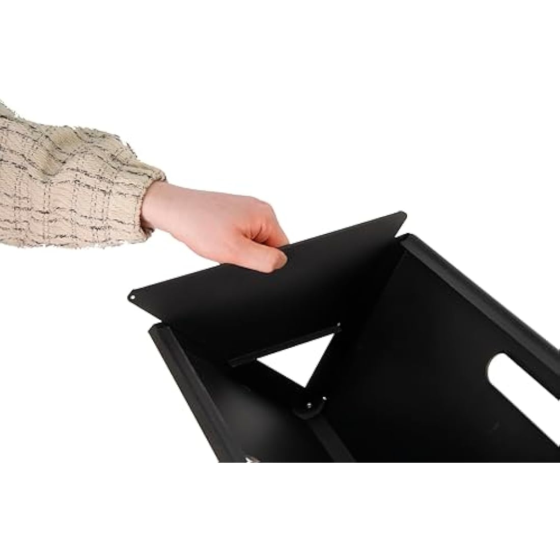 Direct Designs Notebook Folding Portable Charcoal BBQ Grill - Black Steel