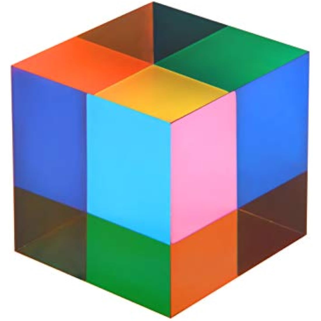 ECBANLI CMY Colour Cube – 1.6 Inch Acrylic Optical Prism for Desk Decor