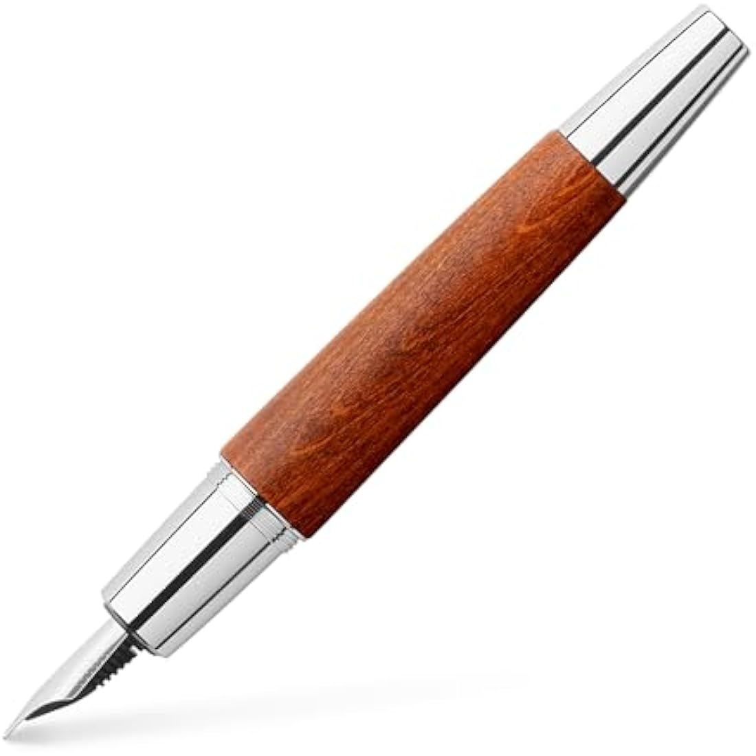 Faber-Castell E-Motion Fountain Pen – Pear Wood Brown, Medium Nib