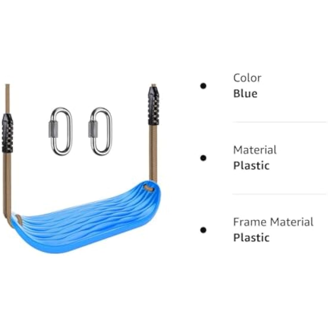 SELEWARE Non-Slip Plastic Tree Swing Seat with Adjustable Nylon Rope
