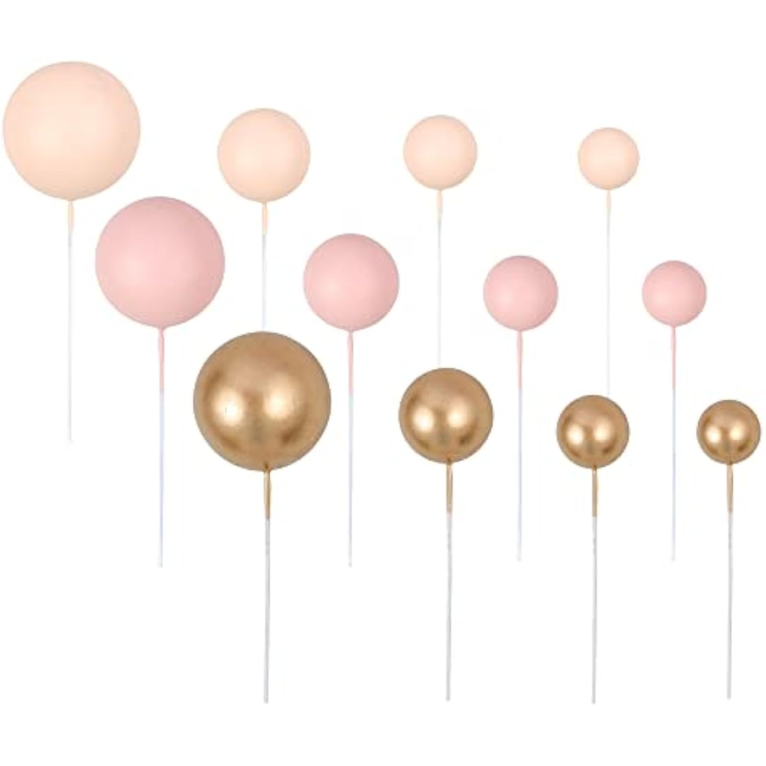 Jolof Store 30Pcs Ball Cake Toppers – Foam Cupcake Picks for Birthdays