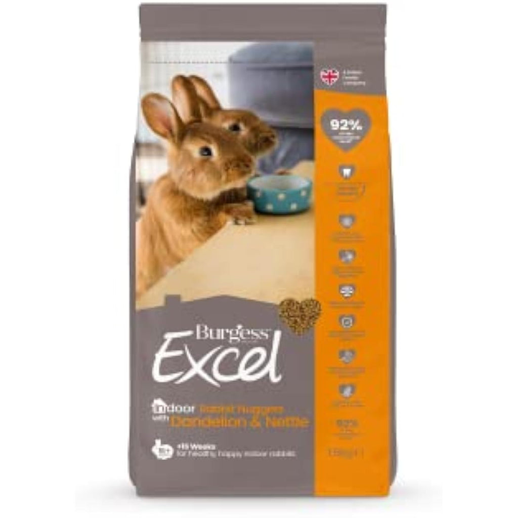 Burgess Excel Indoor Rabbit Nuggets – Vitamin D & Dandelion, 1.5 kg