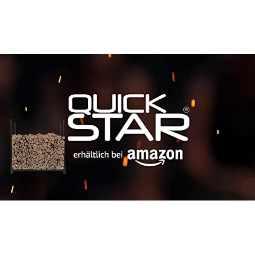 QUICK STAR Metal Firewood Rack with Protective Cover – 113x25x115cm Grey