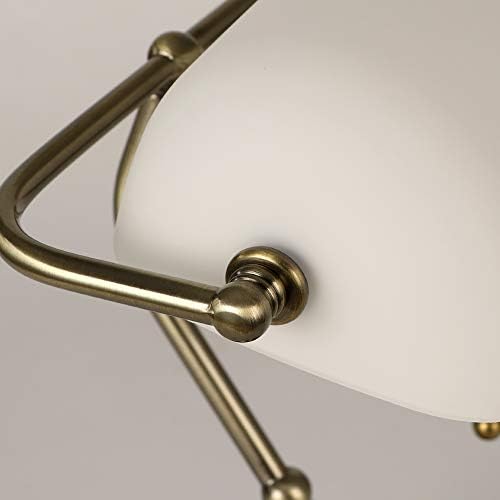 Bankers Desk Lamp – White Matted Glass Adjustable Light
