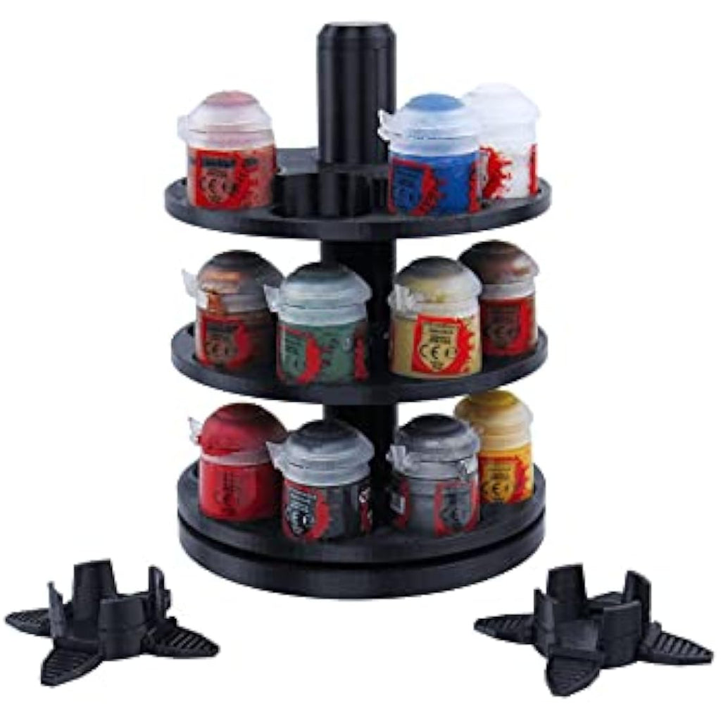 EnderToys 3-Tier Spinning Paint Rack for Citadel Paints | 3D Printed