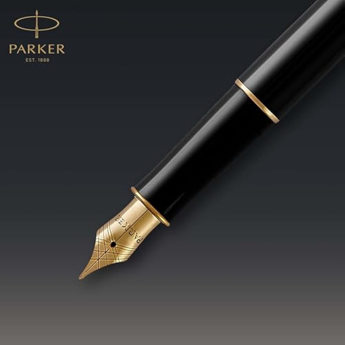 Parker Sonnet Fountain Pen – Black Lacquer with Gold Trim, Fine Nib