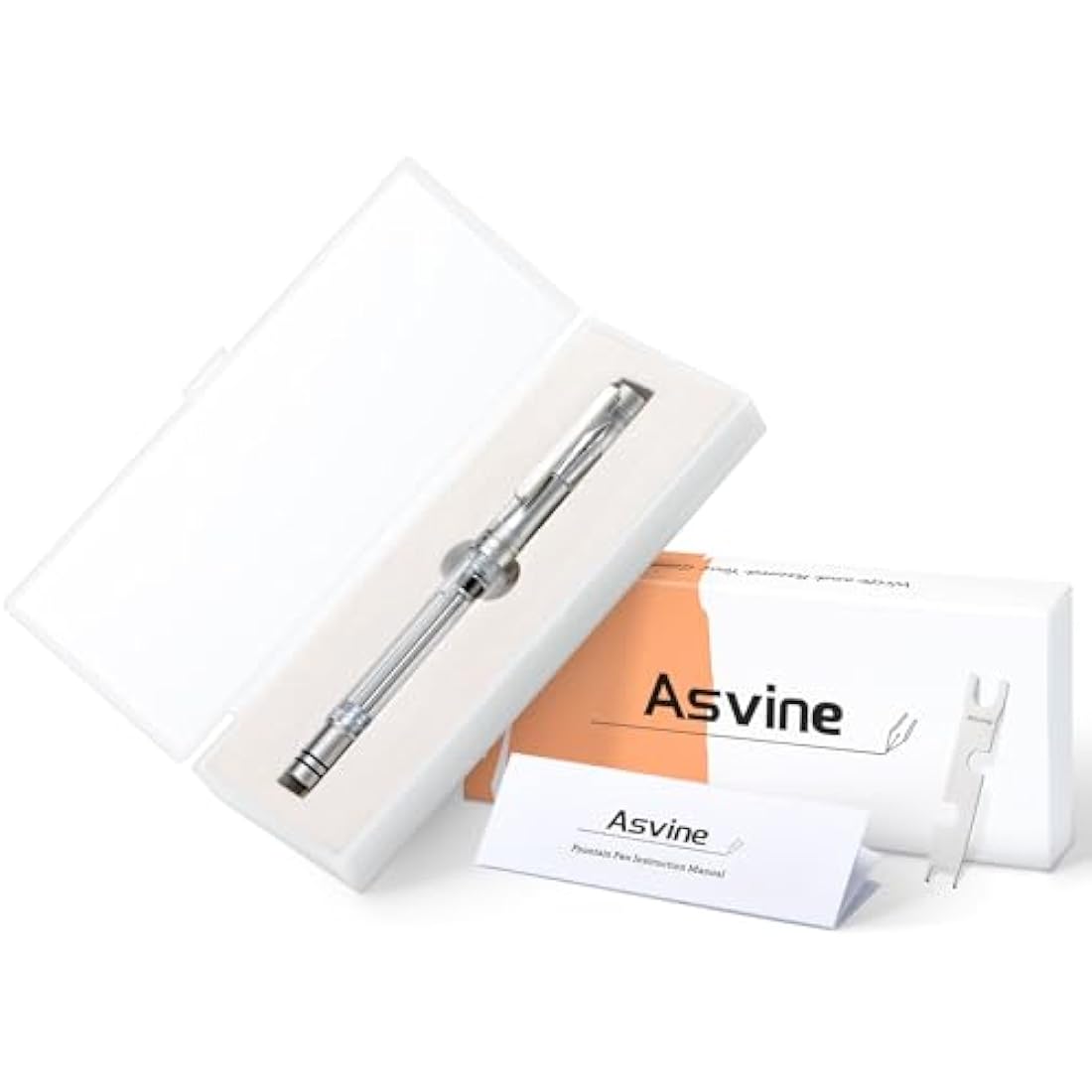 Asvine V200 Titanium Vacuum Fountain Pen | Bock Broad Nib Acrylic