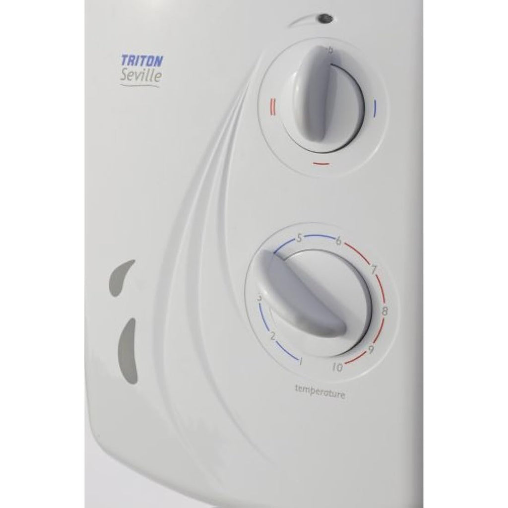 Triton Seville Electric Shower | 10.5kW Instant Hot Water – White