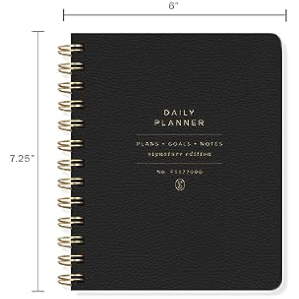 Fringe Studio Non-Dated Daily Planner | Vegan Leather Spiral Notebook
