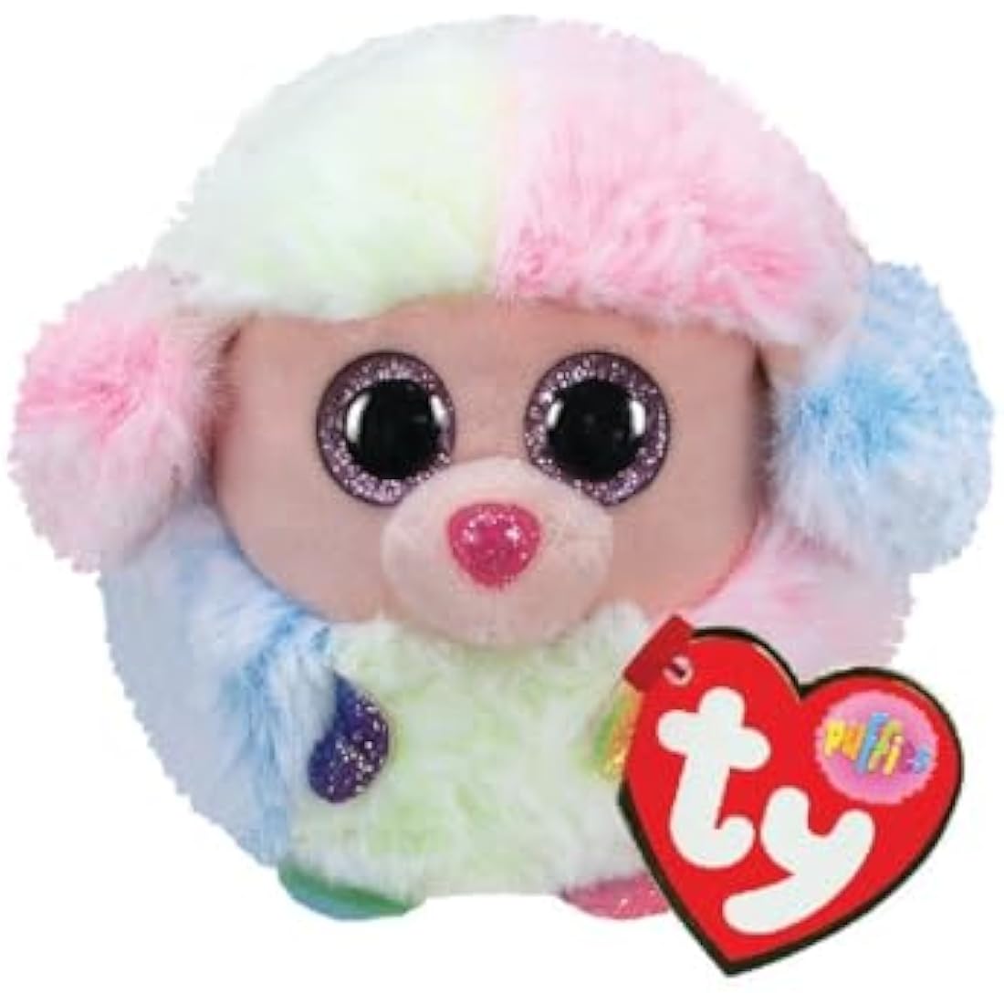 Ty Rainbow Poodle Puffies Plush – Multicolor Stuffed Animal Toy, 10cm