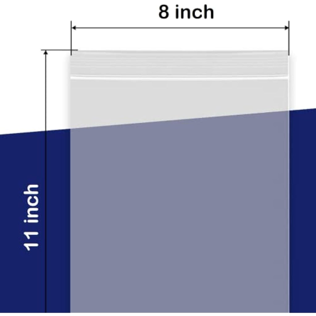 Sabco 100 Clear Grip Seal Bags | 8x11 Inch Strong Resealable Zip Lock