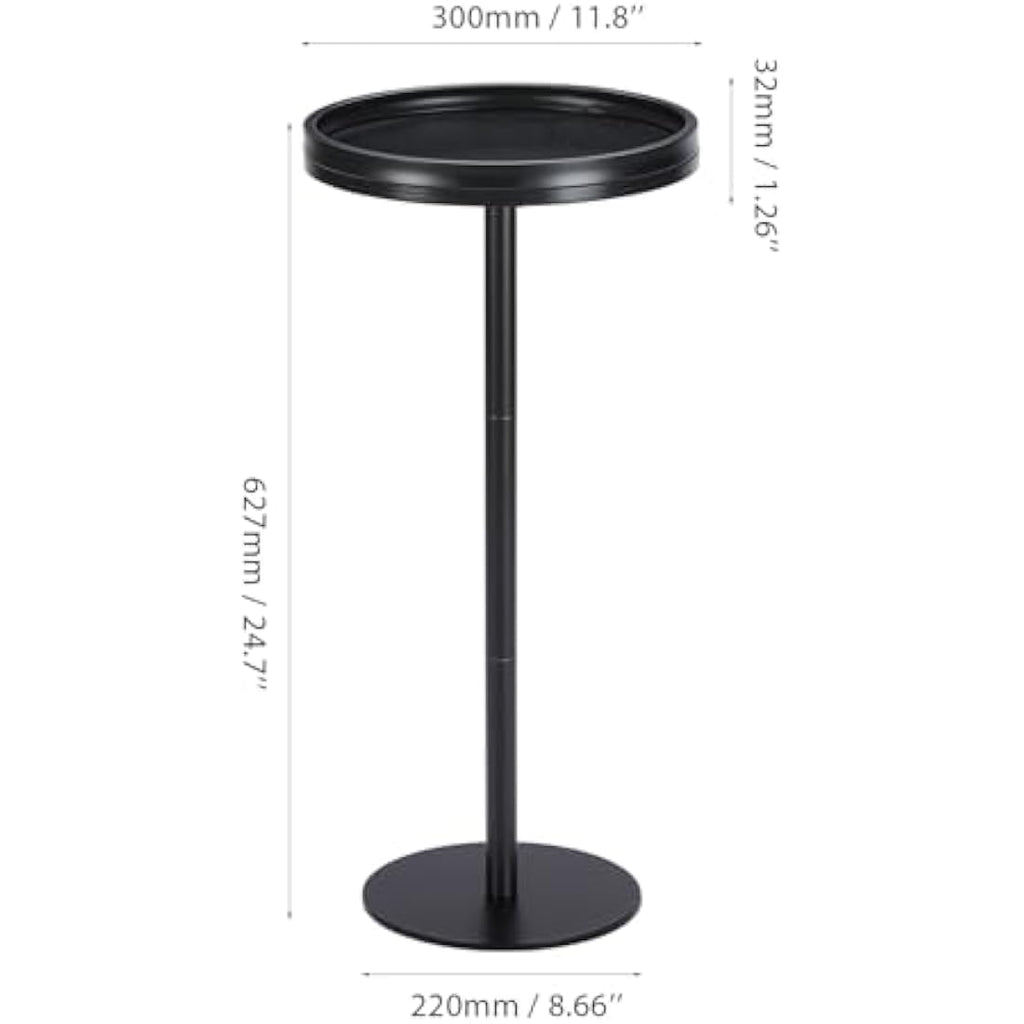 Small Round Drink Table – Modern Metal Pedestal Side Table