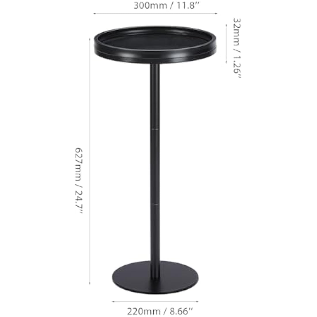 Small Round Drink Table – Modern Metal Pedestal Side Table