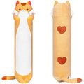 Mewaii 44in Long Cat Plush Body Pillow | Soft Kawaii Stuffed Animal - Orange