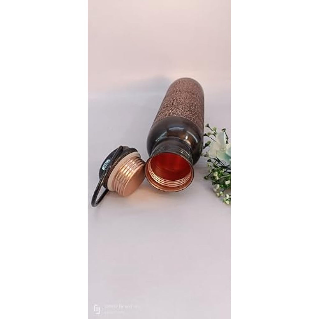Jolof Store Handcrafted Antique Copper Water Bottle - 900ml Leak Proof