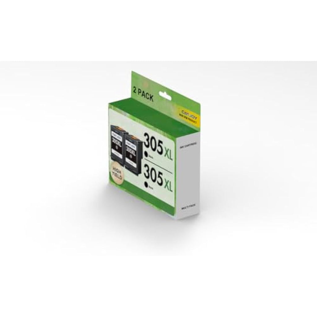 CATJOY 305XL Black Ink Cartridges for HP Envy 6000 DeskJet 2700 | 2-Pack