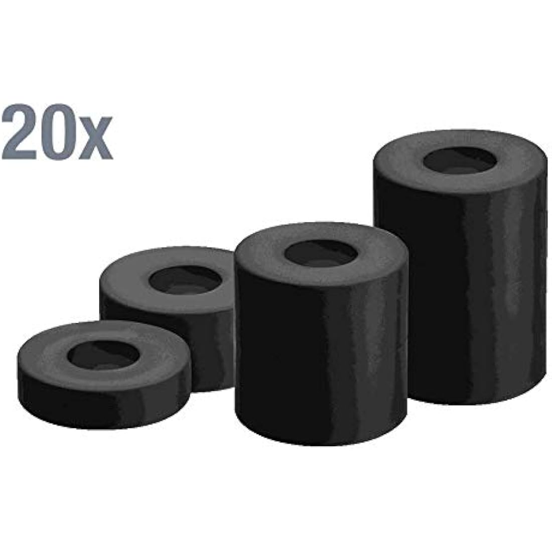 Gah-Alberts Plastic Spacers 5-8mm | Black Hardware Pack of 5