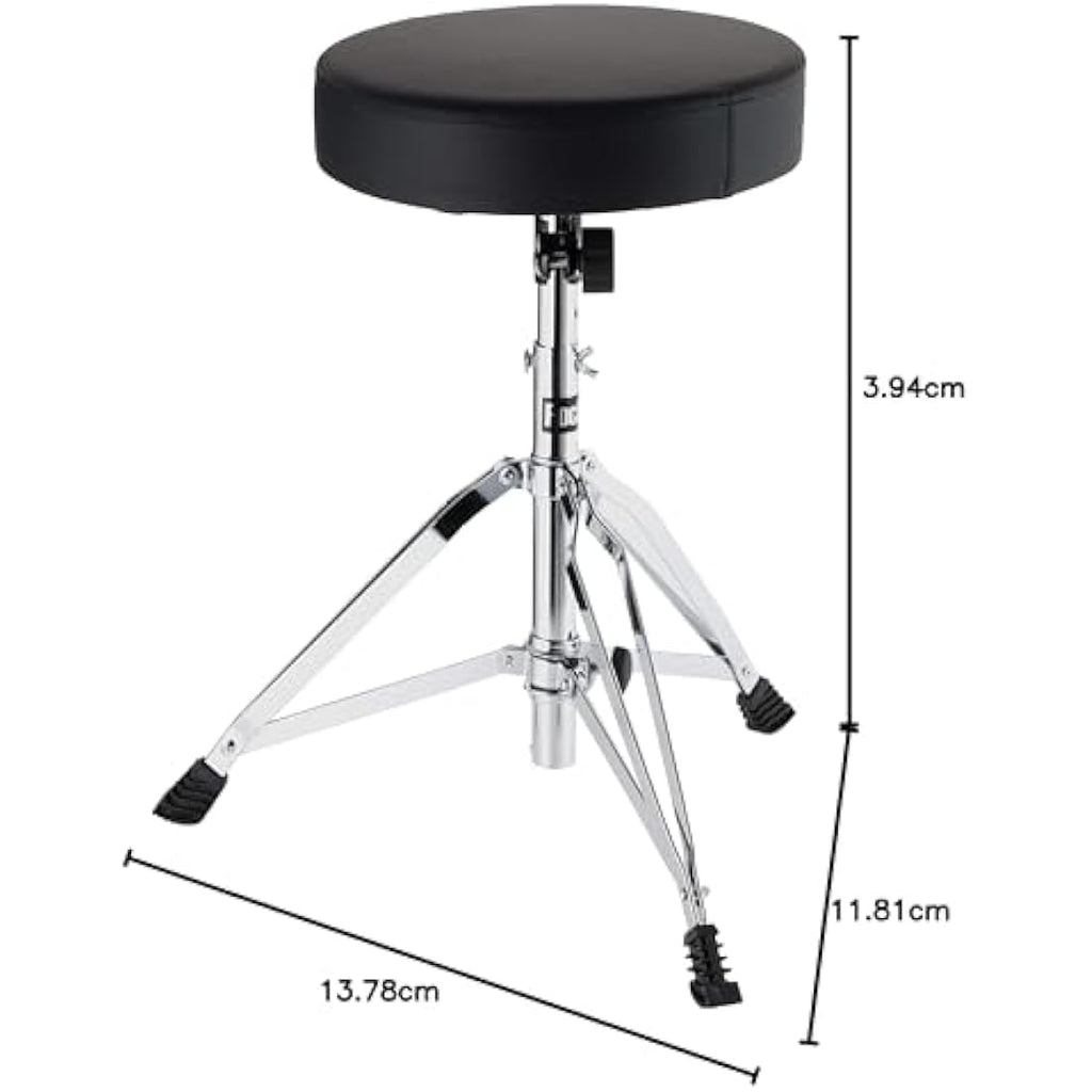 RockJam DP-001 Adjustable Drum Throne – Padded Seat & Double Braced