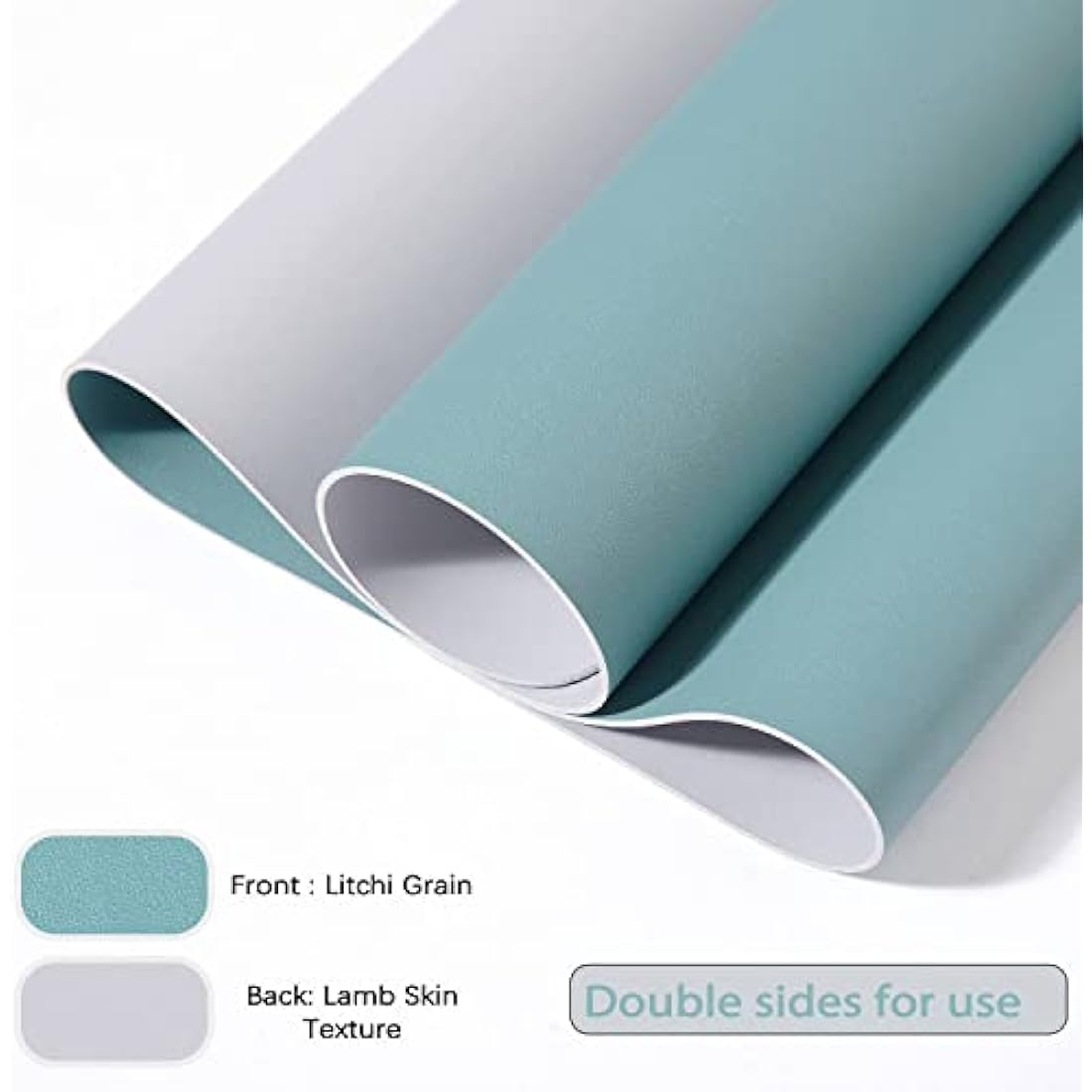 DOBAOJIA Large PU Leather Desk Pad | Waterproof Dual-Side Mat, Grey