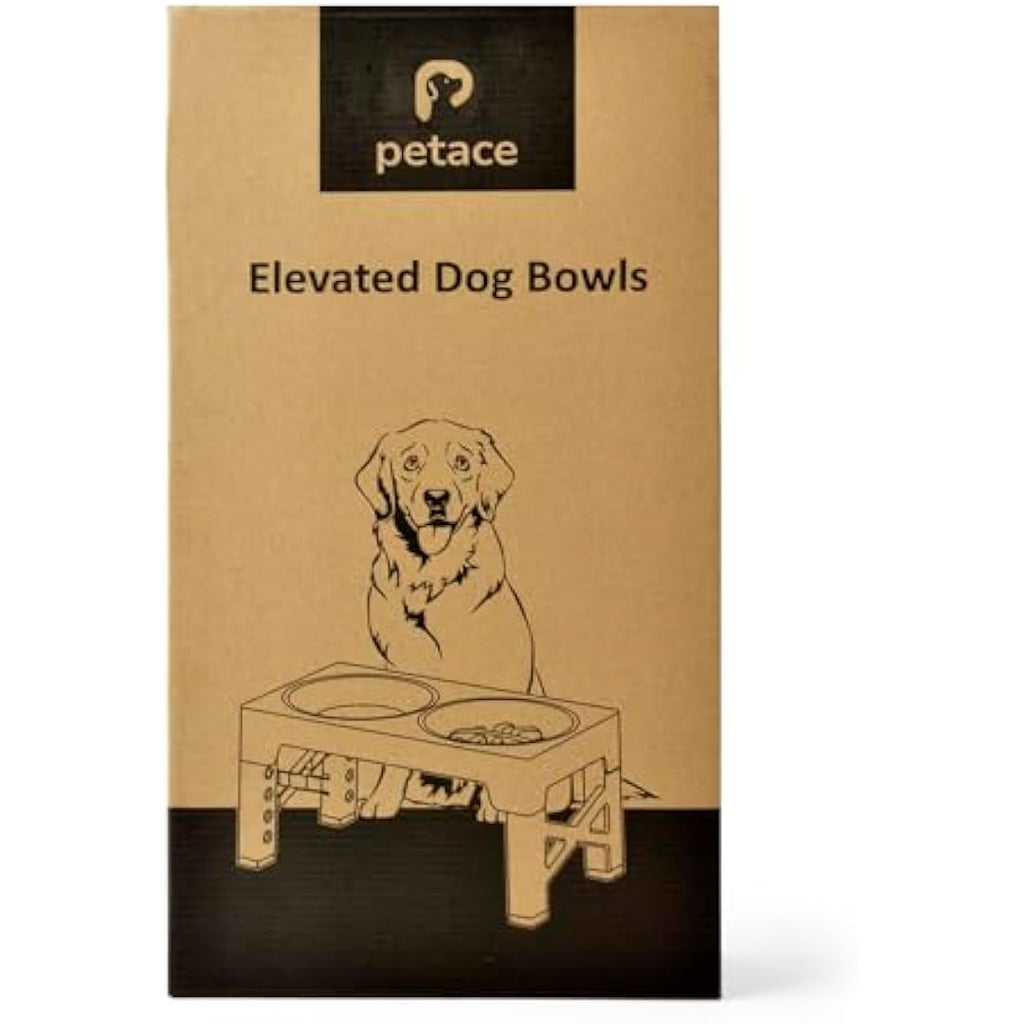 Petace Elevated Dog Bowls - 5 Heights Adjustable Stand with Slow Feeder