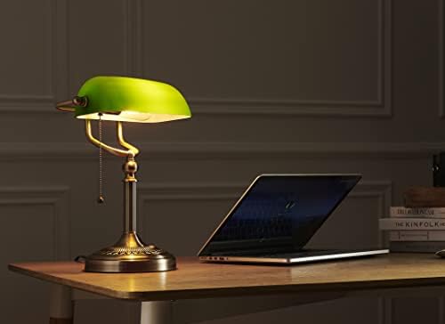 Jolof Store Green Glass Bankers Desk Lamp – Adjustable Vintage Table Light