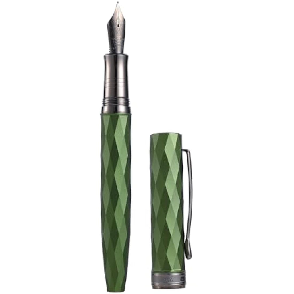 Hongdian N11 Fountain Pen – Grass Green Lozenge Design Fine Soft Nib