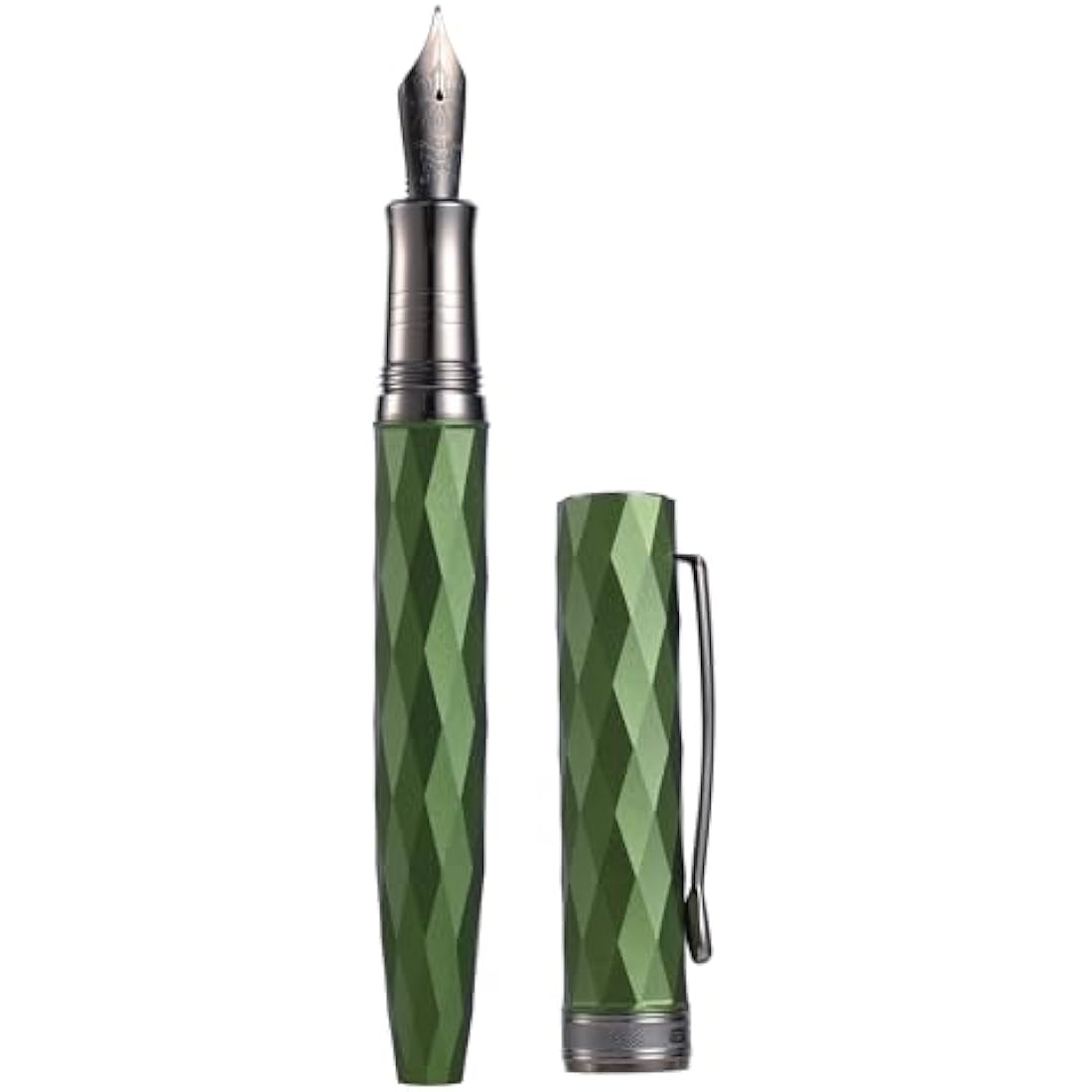 Hongdian N11 Fountain Pen – Grass Green Lozenge Design Fine Soft Nib