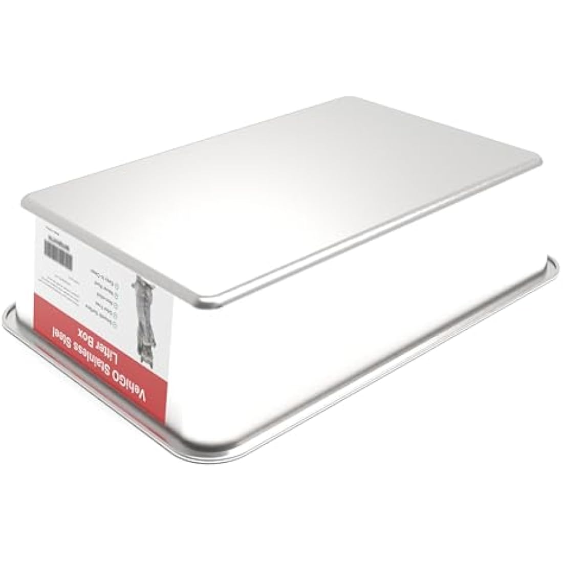 VehiGo Stainless Steel Cat Litter Box – Extra Large Non-Stick Metal Pan