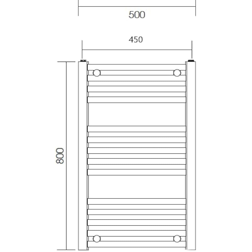 Manissa Milano Chrome Straight Central Heating Towel Rail | 500 x 800mm