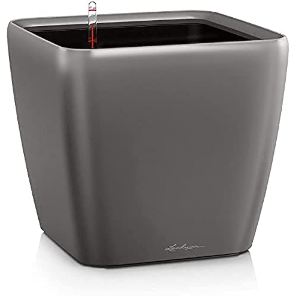 Lechuza Quadro LS 50 Self-Watering Planter - Charcoal Metallic