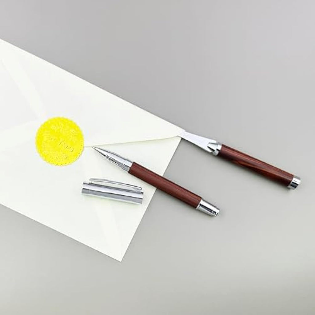 LACHIEVA LUX Rosewood Rollerball Pen and Letter Opener Gift Set | TimberDuo