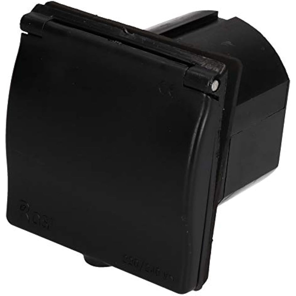 AB Tools 16A Flush Mains Inlet Socket - Black IP44 Caravan Hook Up