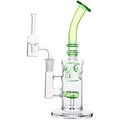8" Glass Honeycomb Bong – Dab Rig with Quartz Banger (Green)
