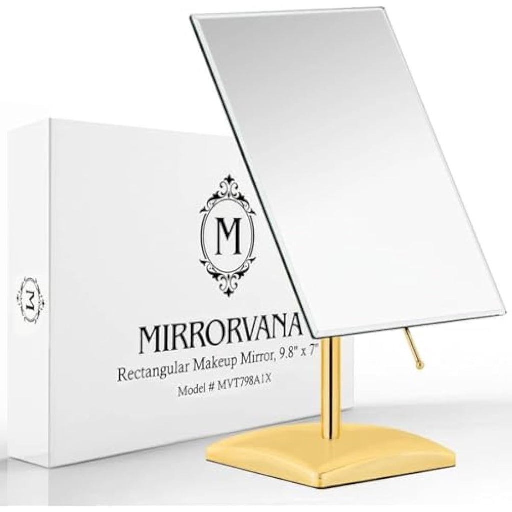 Mirrorvana Gold Vanity Makeup Mirror – Large Desktop Dressing Table Mirror