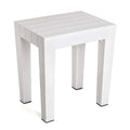 TATAY Rectangular Stool – White Wood Effect Polypropylene Stool