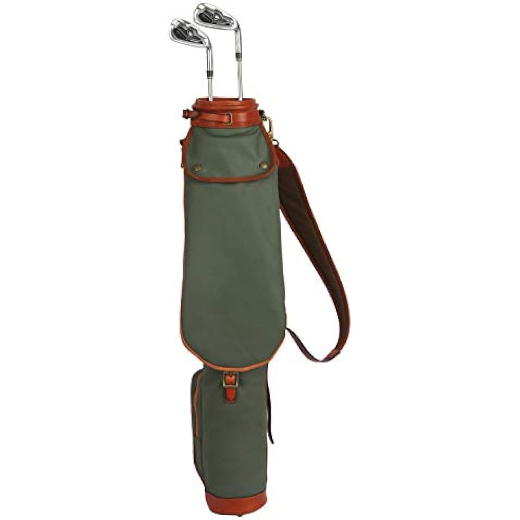 TOURBON Waterproof Canvas Golf Carry Bag | Padded Travel Case - Green