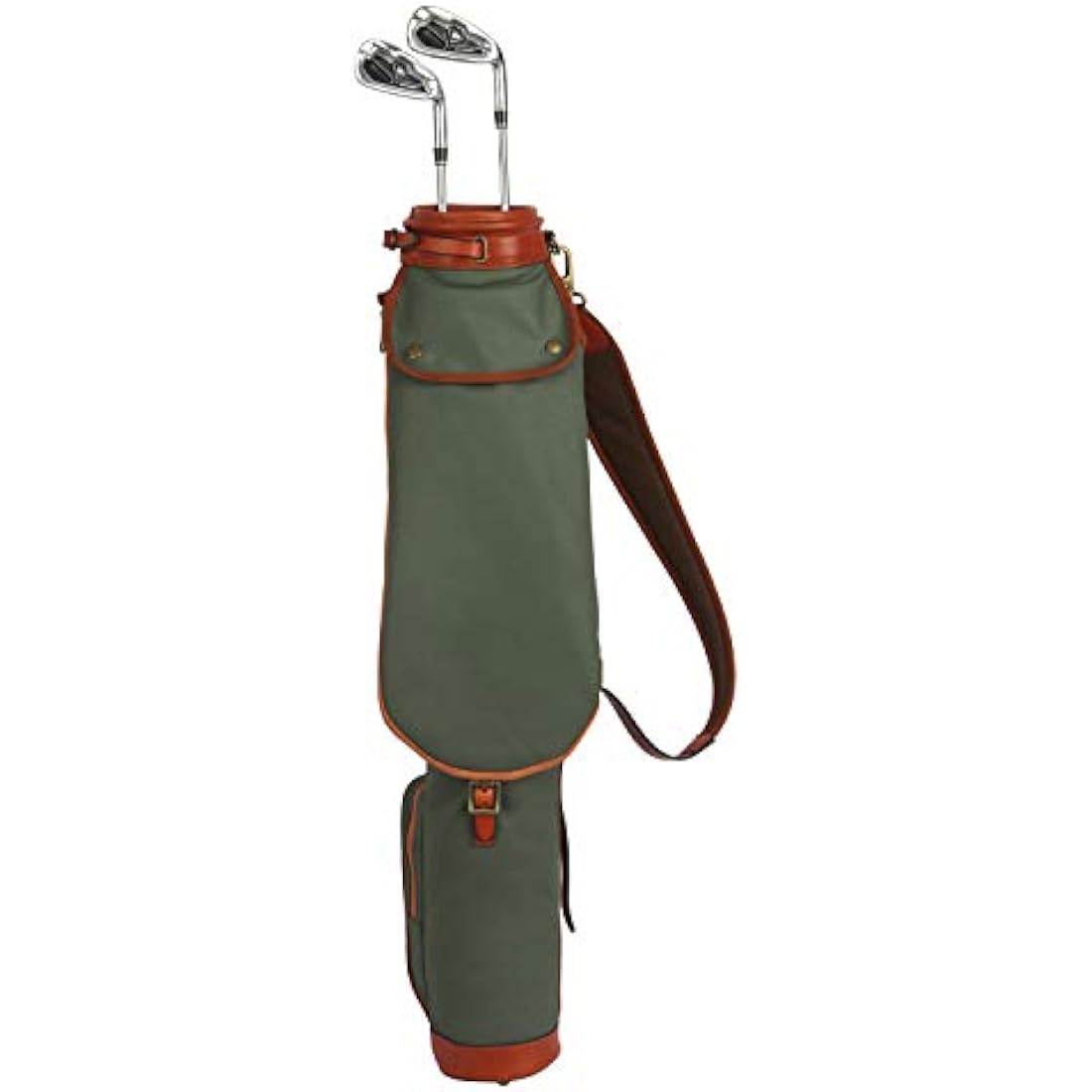 TOURBON Waterproof Canvas Golf Carry Bag | Padded Travel Case - Green