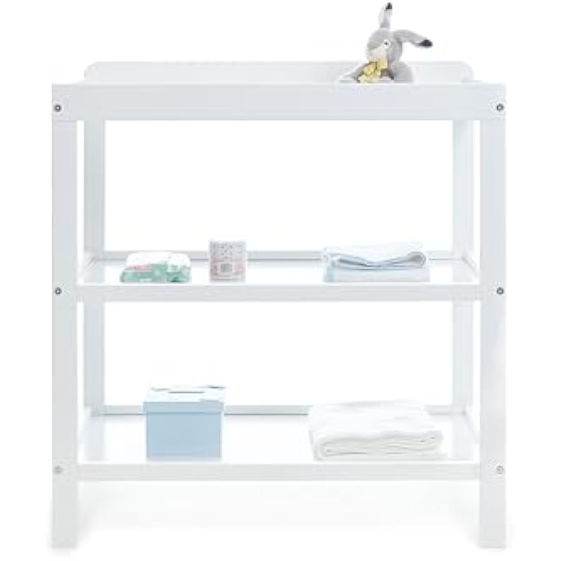 Obaby Open Changing Unit - White Nursery Storage Table with Shelves
