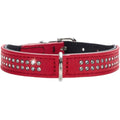 Hunter Nappa Leather Dog Collar with Rhinestones for Small Dogs