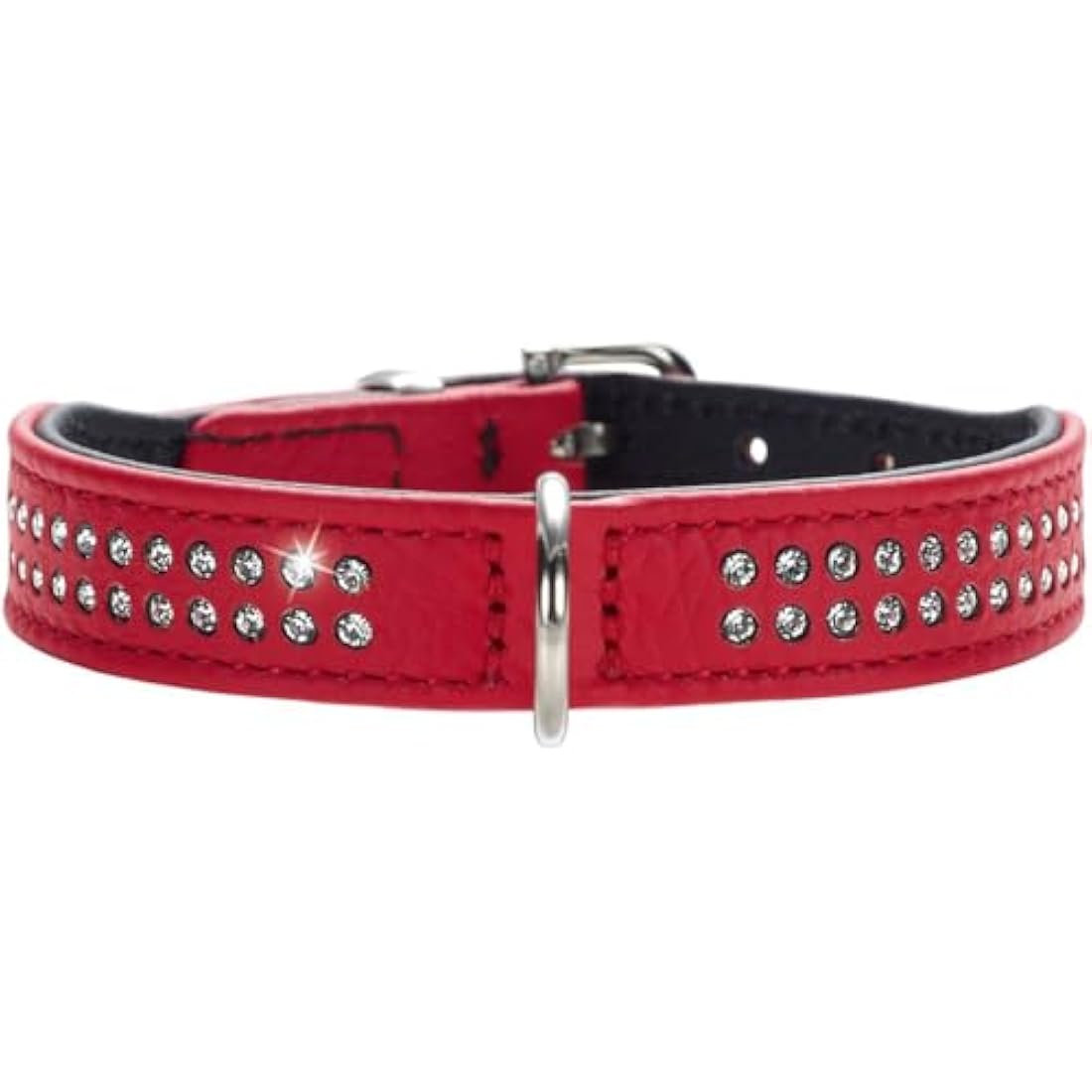 Hunter Nappa Leather Dog Collar – Diamond Petit with Rhinestones