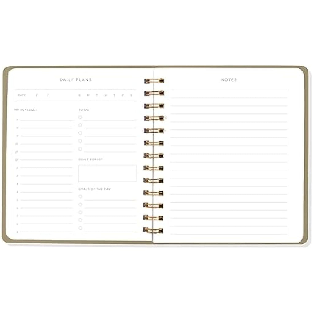 Fringe Studio Non-Dated Daily Planner | Vegan Leather Spiral Notebook