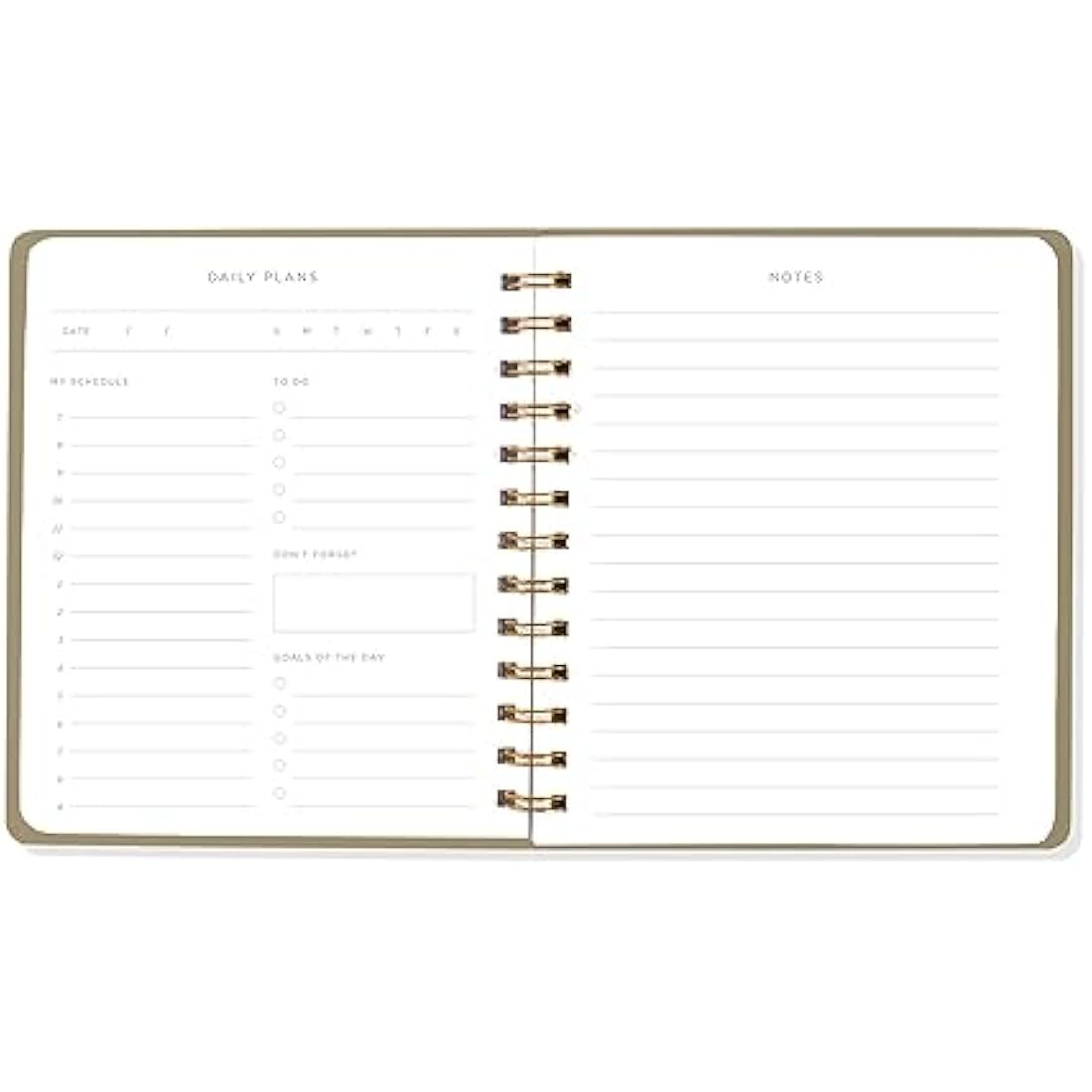 Fringe Studio Non-Dated Daily Planner | Vegan Leather Spiral Notebook