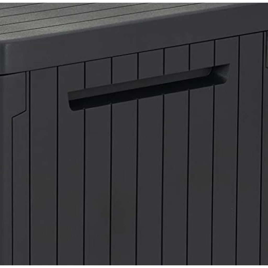 Keter City 113L Outdoor Garden Storage Box – Grey Wood Effect Resin