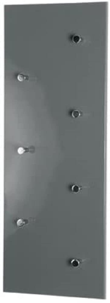 HAKU Möbel wall coat rack, MDF, grey-chrome, W 80 x D 6 x H 30 cm