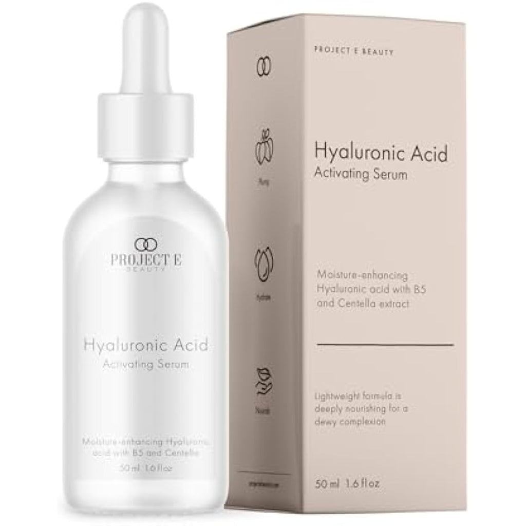 Project E Beauty Hyaluronic Acid Serum - Anti-Aging Vitamin C & E, 1oz