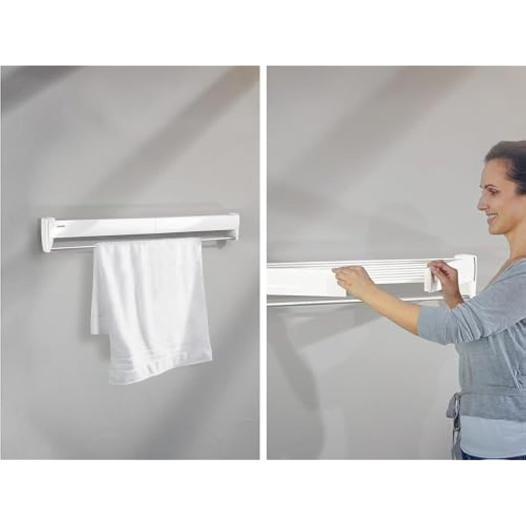 Leifheit Telegant 81 Protect Plus Wall-Mounted Clothes Airer – White