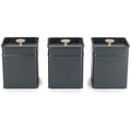 3-Piece Kitchen Canister Set – Blue Grey Powder-Coated Tins